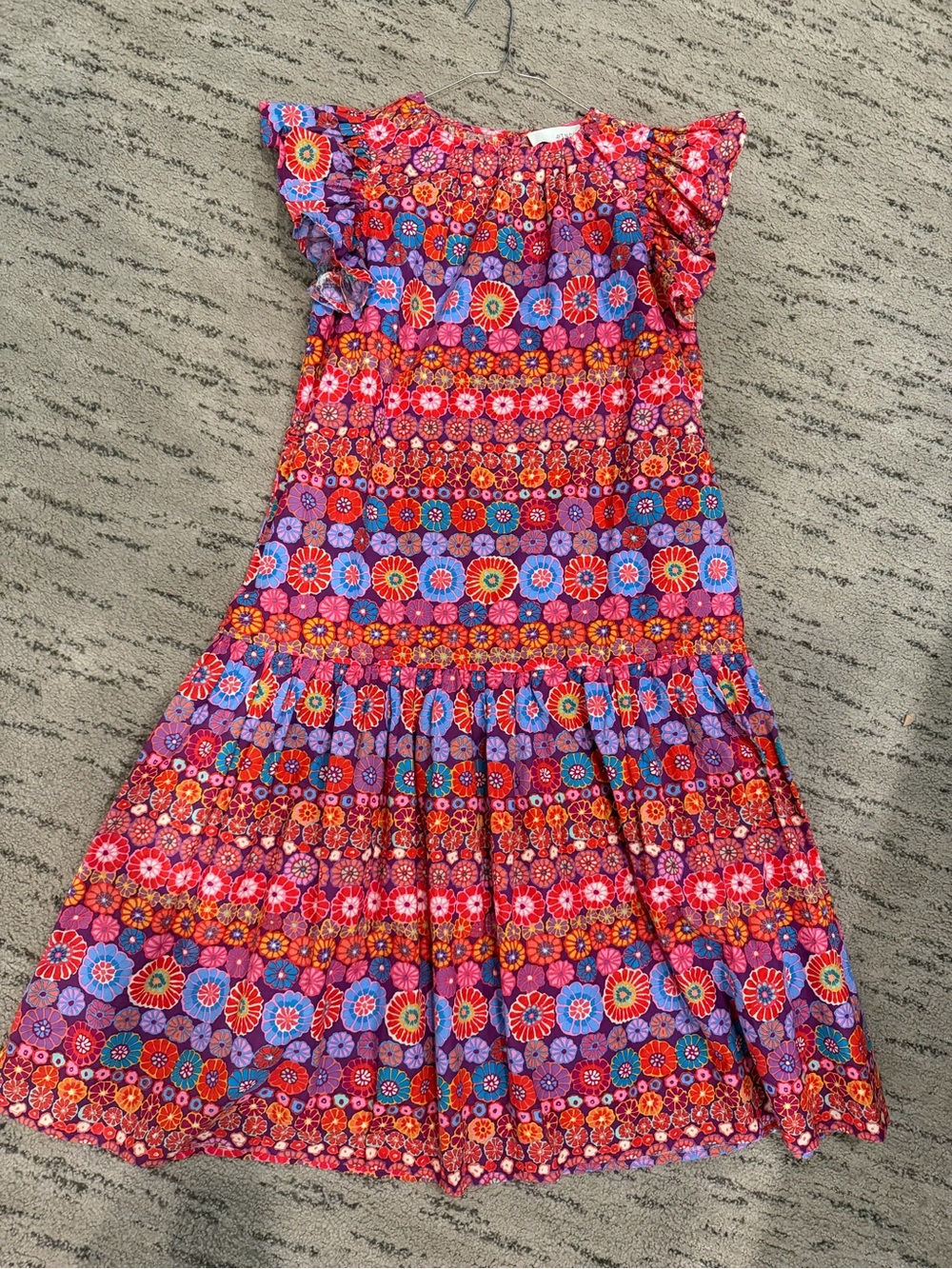 Pinch Floral Tiered Midi Dress - Pink & Purple